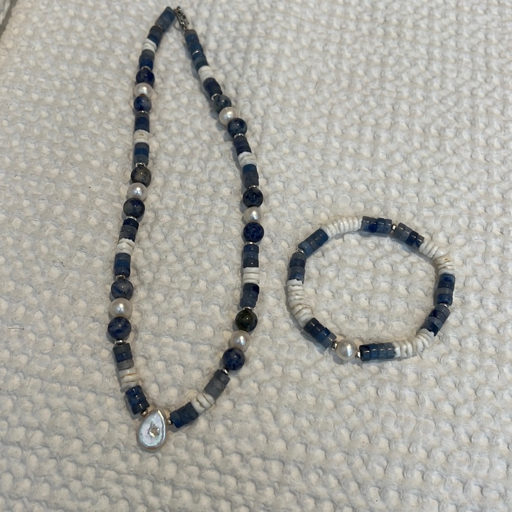 Beaded Bracelet and Necklace Set